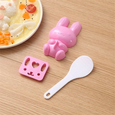 

3pcs/set Reusable Rice Maker Kids Favor Cute Cartoon Rabbit Rice Mold DIY Sushi Maker Onigiri Sushi Bento Mould