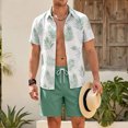 thumbnail image 6 of JFOPQVSM European and Men's Printed Casual Sports Short Sleeved Shirt Shorts Set Two Piece Outfits for Men, 6 of 7