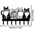thumbnail image 2 of IVV Cat-Themed Metal Wall Rack with 7 Hooks, Wall Mounted Key Organizer Rack for Keys, Scarves, Entryway, Hallway (Black, 1 Pack), 2 of 7