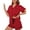 #1 RED, variant on TEMOFON Pajamas for Women 2 Piece Sets Shorts Soft Pj With Pockets Button Down Short Sleeve Sleepwear Lounge Outfits Casual Women Pajama Drawstring Size XL