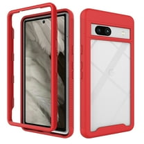 Compatible with Google Pixel 8 Pro Case Clear, Heavy Duty Dual Layer Shockproof Protection Transparent Women Men [Never Yellowing] [Military Grade Anti-Drop] Hard PC Back Phone Cover,Red