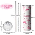 thumbnail image 5 of Flamingo Themed 20oz Tumbler - Double Wall Insulated Stainless Steel Coffee Cup & Water Bottle - Pink Cute Inspirational Gift for Women, 5 of 6