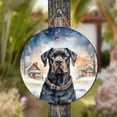 thumbnail image 4 of Hello Winter Cane Corso Welcome Snowy Night Watercolor Vintage Round Wood Sign Italian Mastiff Dog Lover Gifts Idea Hanging Wall Home Decor - 01011, 4 of 5