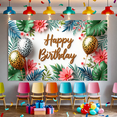 thumbnail image 7 of Yatrandify Tropical Design Happy Birthday Banner Floral Decoration Leopard Print Balloons Celebration Backdrop for Birthday Party Indoor Outdoor Kids, 7 of 7