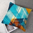 thumbnail image 7 of Acheng Gold and Blue Abstract Art Short Plush Pillowcase Set of 2 White, 7 of 7