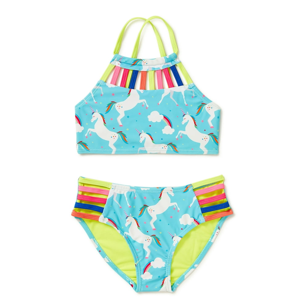 XOXO - XOXO Girl Rainbow Strappy Bikini Swimsuit Set, Sizes 4-16 ...