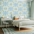 thumbnail image 2 of Peel and Stick Wallpaper Contact Paper China Moroccan tiles inspired an intricate botanical detail Self Adhesive and Removable 24in x 118in, 2 of 8