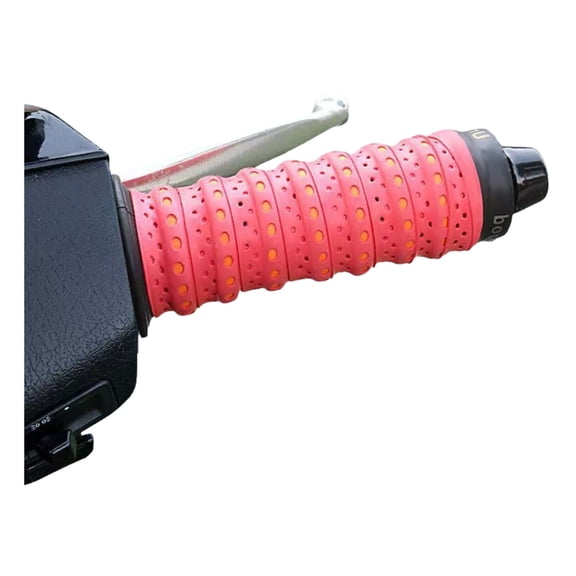 Wrap-Around Motorcycle Grips，Anti-Slip Handlebar Grips with Air Vent Holes，Universal Shock-Absorbing Dirt Accessories for Motorcycles Bikes Red