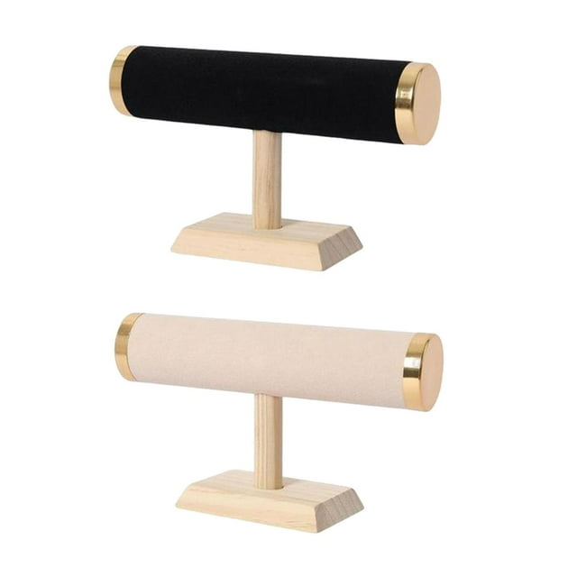 jewlery display stand,bracelet necklace holder display stand,watch bangle organizer storage holder rack,wood wooden storage Display Holder,jewelry home decor organization,shop retail Black Beige Yuyangstore expositor de joyas