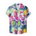 thumbnail image 1 of Hombres Casual Botones Playa Sin posicionamiento Estampado floral Turndown Camisa de manga corta Blusa Pompotops oipoqjl49153, 1 of 9