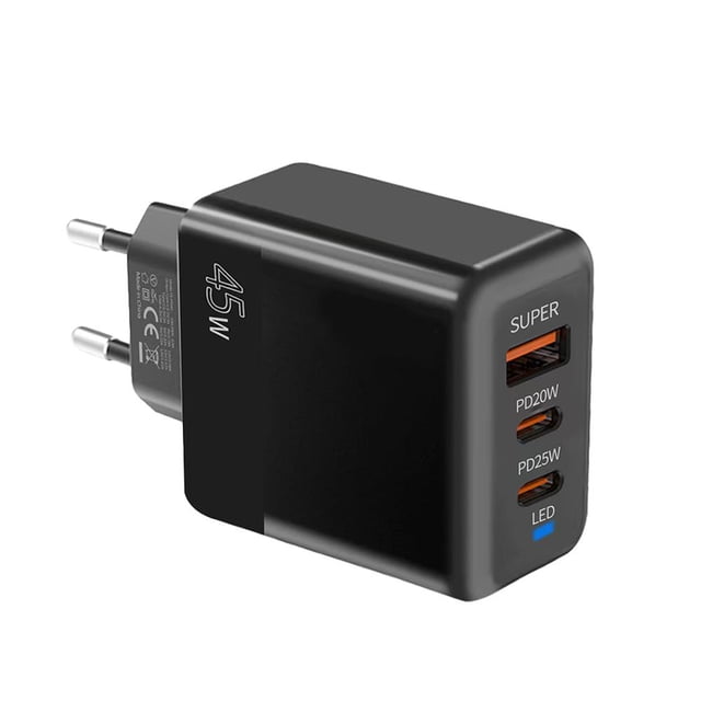 WAITLOVER Cargador multipuerto tipo C con 2 puertos USB y cabezal de carga rápida de 3 puertos, 220 V*
