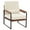 Creamy White and Brown, variant on Ktaxon Accent Chair Lounge Armchair Modern Linen Fabric Upholstered Single Sofa with Black Coated Metal Frame Creamy White and Brown