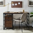 thumbnail image 4 of Bureau en Cornière de 48 Po avec Classeur en Noyer Foncé, 4 of 5