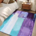 thumbnail image 4 of 2.7'x5' Area Rugs, Turquoise Purple Indoor Outdoor Area Rug for Living Room Bedroom, Geometric Modern Oil Painting Abstract Washable Bathroom Rugs Kitchen Floor Carpet Mats Home Decor Aesthetic, 4 of 8