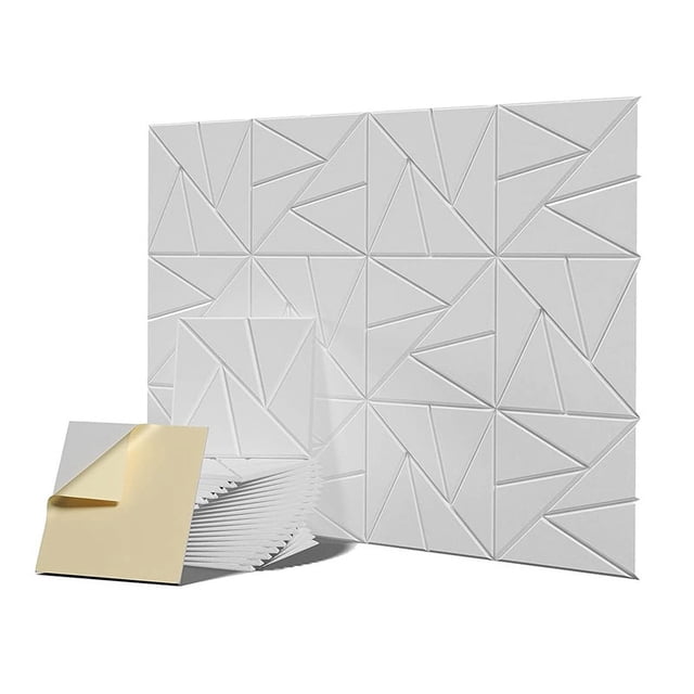 Paquete de 12 Paneles AcúSticos con Autoadhesivo, 12 X 12 X 0,4 Pulgadas, Paneles de Espuma una Prueba de Sonido, Paneles de Sonido de Alta Densidad, Color Blanco