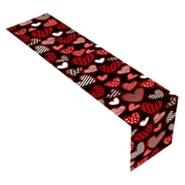 Cheapark Valentines Day Table Runner 71x11.8 Inches - Linen Fabric for Kitchen & Dining, Indoor/Outdoor Party Supplies, Romantic Wedding & Holiday Decor