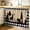 Black, variant on Flowers Birds Cabinet Curtain 32"Wx55"L,Dustproof Pantry Door Curtain W/ Self Adhesive Tape,Country Retro Botanical Floral Branches Tall Storage Cover Privacy Drape for Bathroom Kitchen Laundry Room