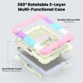 thumbnail image 2 of Case for iPad Air 11 Inch M3 2025/M2 2024 (7th/6th Gen) with Screen Protector, 360 Degree Rotating Kickstand Hand Strap Heavy Duty Shockproof Cover with Shoulder Strap, Rainbow Pink, 2 of 7