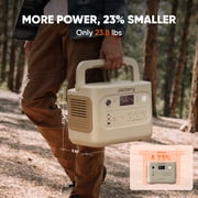 Jackery E1000AC Sand Gold 1060Wh Portable Power Station with 200W Solar Panel & 5m Extension Cable, 1500W Solar Kit for RV, Camping & Backup