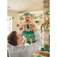 thumbnail image 4 of BemeyourBBs Newborn Baby Girl My  First St Patricks Day Outfits Irish Spring Clothes Clover Letter Print Long Sleeve Romper Plaid Ruffles Skirt Set Headband Socks 4Pcs Set, 4 of 9