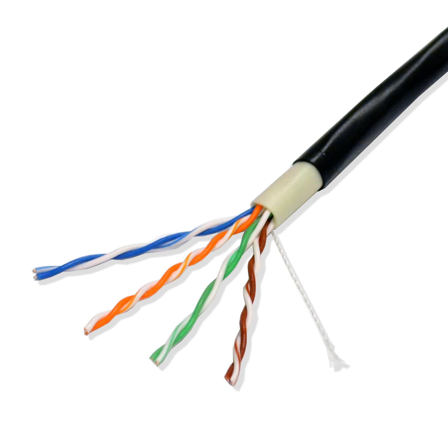 Cat5e UTP Outdoor Ethernet Network Cable Direct Burial 350MHZ 24AWG 1000FT Black