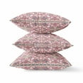 thumbnail image 2 of 16â€ Magenta White Paisley Zippered Suede Throw Pillow, 2 of 3