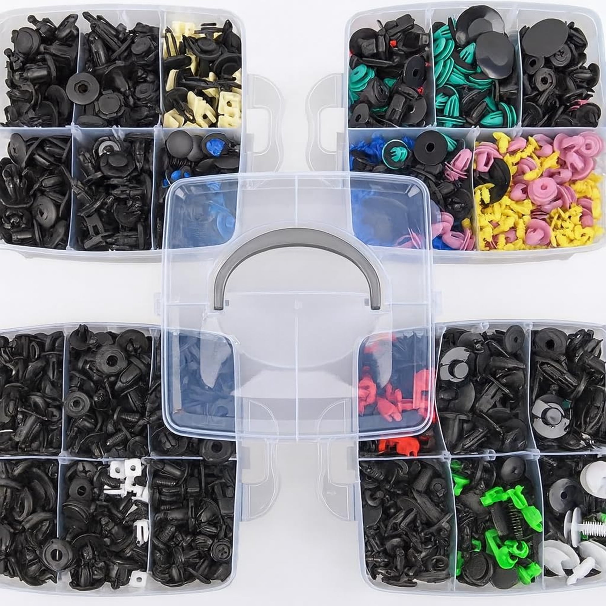 1295PCS Universal Car Bumper Retainer Clips Kit – Auto Plastic Push Rivets & Fasteners Assortment, Door Trim Panel and Fender Clips for GM, Ford, Toyota, Honda & Chrysler