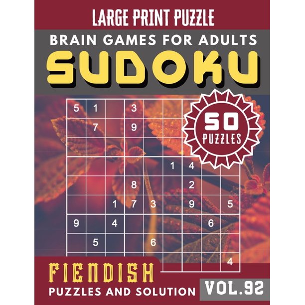 sudoku brain games puzzles book suduko for adults hardest sudoku puzzle books sudoku hard quiz books for expert sudoku maths book for adults seniors large print paperback walmart com