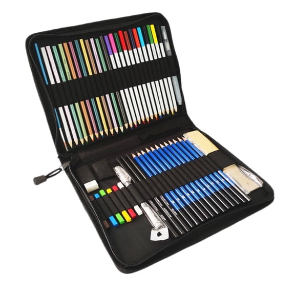 CCOCC 51Pcs Sketch Pencils,Comprehensive Set Art Supplies for Adults,Eco-Friendly Materials Art Supplies for Teens,Style 1
