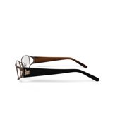 Luxe Womens WLO317 Rectangular Rectangular Prescription Eyeglasses with Case, Brown