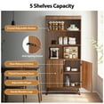 thumbnail image 6 of PHOYAL 68" Tall Fluted Kitchen Pantry Storage Cabinet, Large Storage Cabinet with 3 Adjustable Shelves and 2 Doors, Freestanding Cupboard Buffet for Kitchen, Dining Room, Walnut, 6 of 7