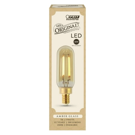 

Feit Electric T8C/VG/LED 120V 5W 2100K 300 Lumens Filament LED Light Bulb