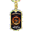 thumbnail image 6 of Firefighter Keychain Dog Tag We Fight What You Fear Stainless Steel or18k Gold, 6 of 16