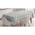 thumbnail image 1 of Garden Tablecloth, Colorful Abstract Botany Illustration with Dark Blue Leaves on Off White Backdrop, Rectangle Satin Table Cover for Dining Room and Kitchen, 60" X 84", Multicolor, by Ambesonne, 1 of 2