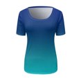 thumbnail image 4 of Short Sleeve T Shirt For Ribbed,No Boundaries Ribbed Short Sleeve Shirt,Womens Tops,Women Short Sleeve Scoop Neck Ribbed Fitted Knit Shirt Basic Tight TShirts Henley Gradient Summer Tops, 4 of 4