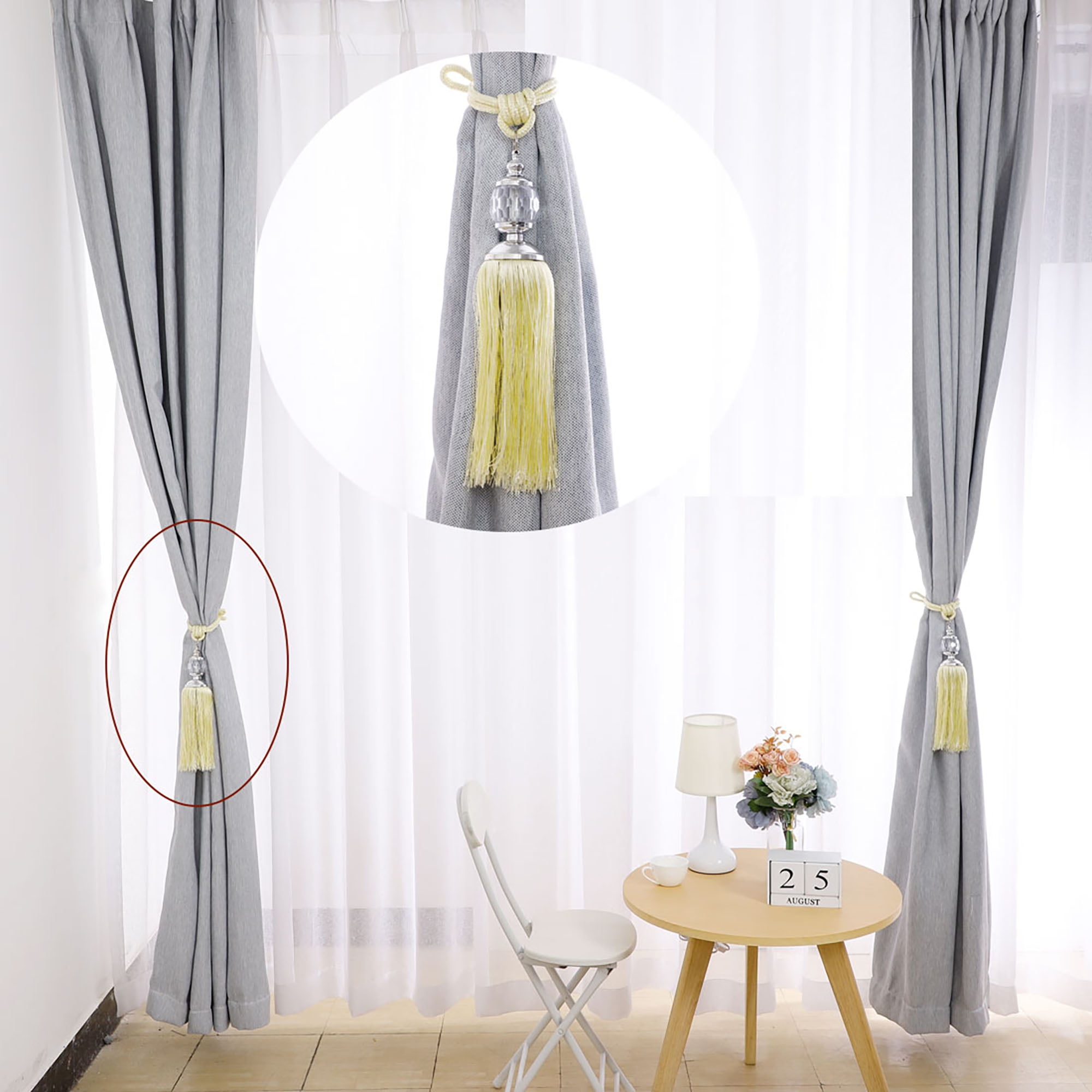 Details about   Tassels Curtain bandage Decoration Magnetic Curtain Bandage Pearl Convenient 