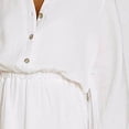 thumbnail image 4 of Fankiway Clearance Long Sleeve Dresses Women'S Long Sleeved Lantern Sleeve V-Neck Button Ruffle Layered Color Mini Dress Womens Dresses Plus Size Clearance, 4 of 5