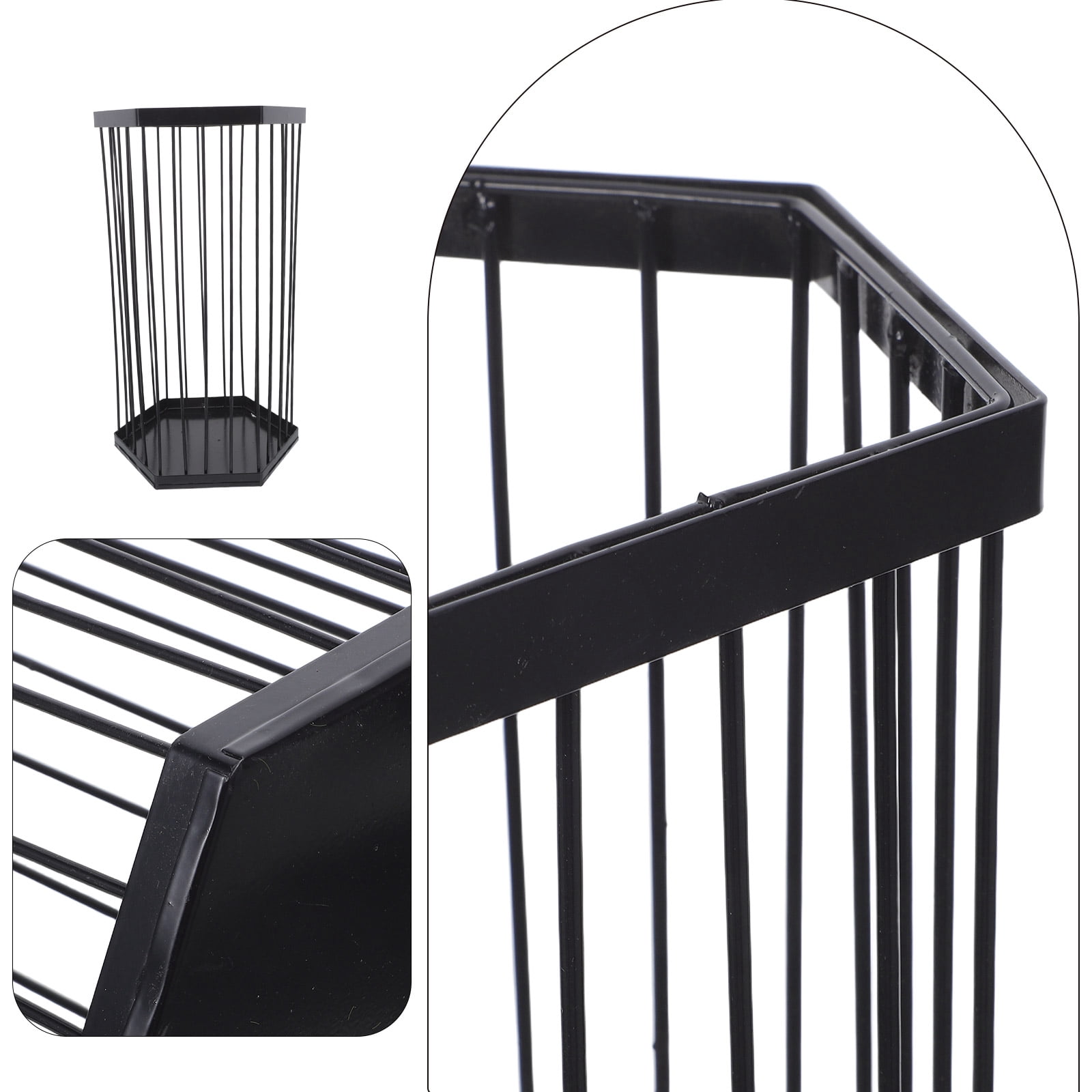 ETHZZLE Black Metal Umbrella Stand Rack for Indoor Entryway with Sturdy Iron Frame and Spacious Storage