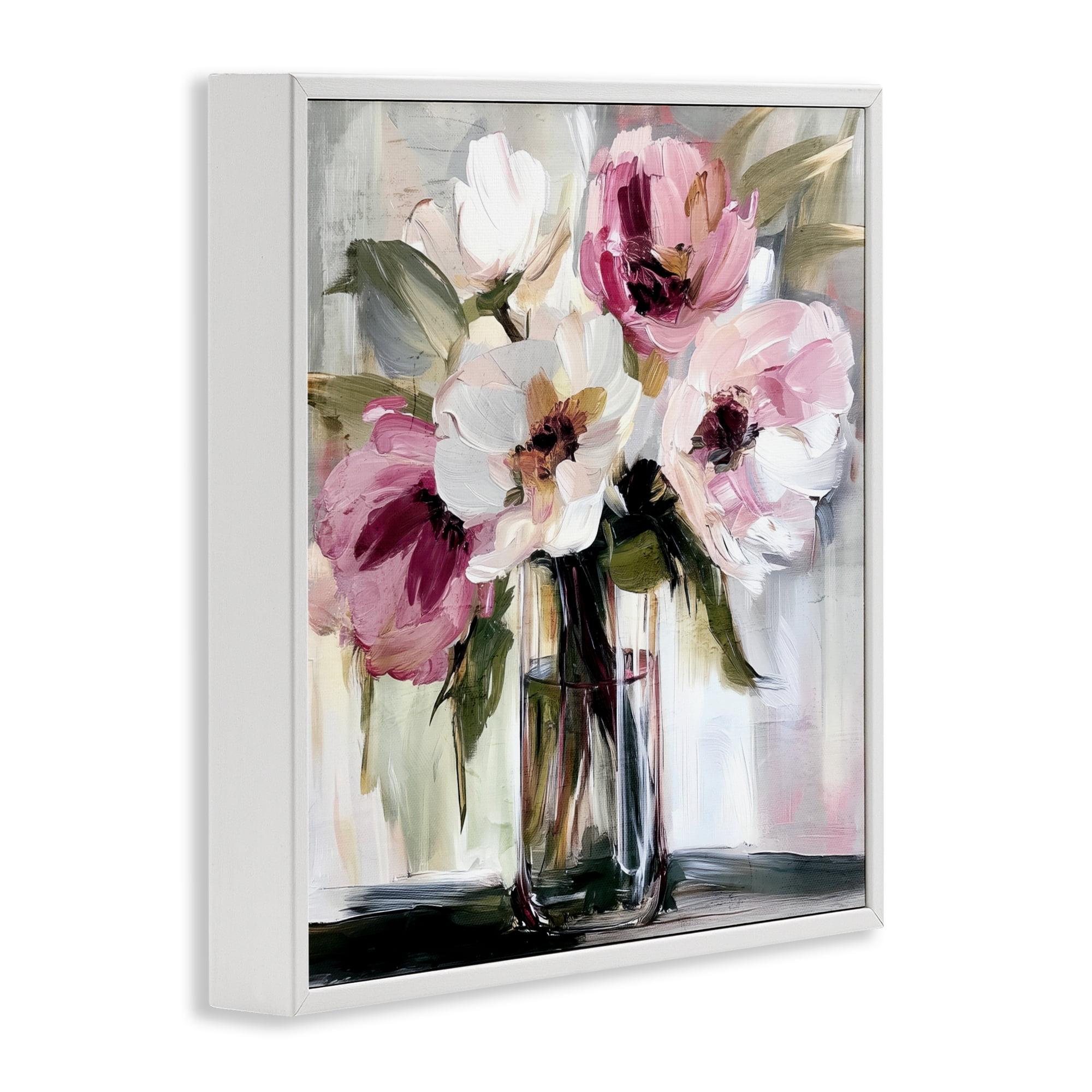 Stupell Industries Resonance Flower Vase White Framed Giclee Art, design by Annabelle Hall