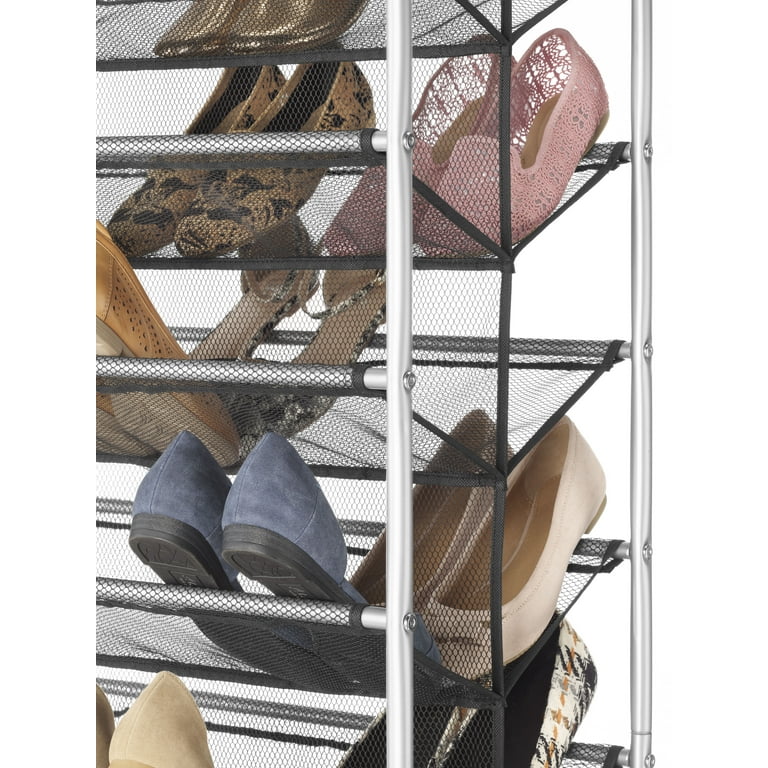 Mainstays 10 Shelf Organizer Shoe Rack with Cover, White