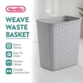 thumbnail image 2 of Sterilite 3.4 Gallon/13 Liter Decorative Weave Wastebasket, Cement (6 Pack), 2 of 8