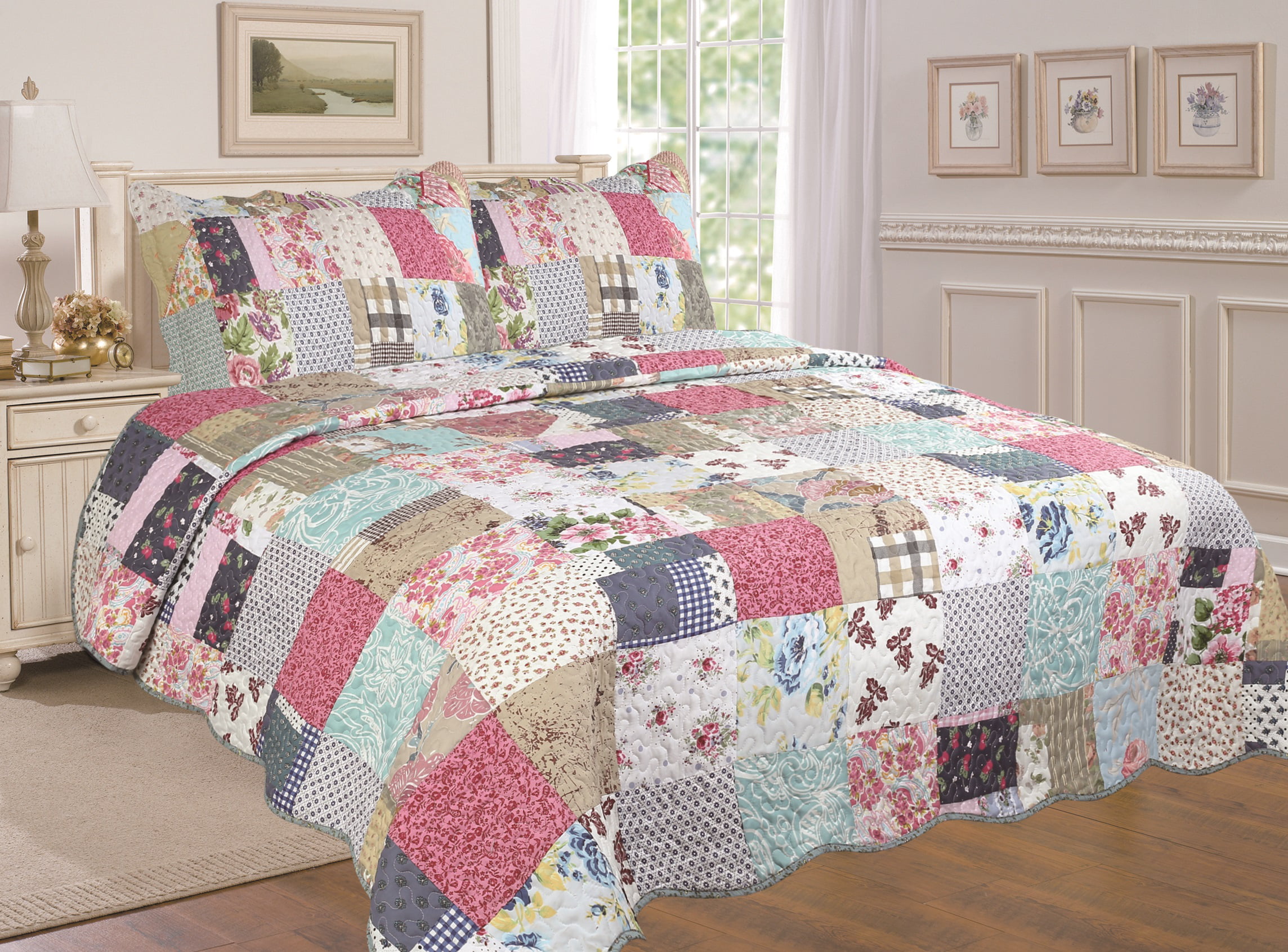 Pattern 118 Coverlet,Quilt Set ALL FOR YOU 3pc Reversible Bedspread 