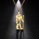 thumbnail image 1 of Egyptian God Talisman Stainless Steel Pendant Necklace for Women/Men Wisdom Thoth Ibis-head Amulet Gold Plated Jewelry, 1 of 5