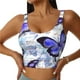 thumbnail image 1 of Fotbe Butterflies Sujetador Deportivo Largo sin Aros para Mujer con Almohadillas y Soporte Medio, Transpirable y Absorbente, Camiseta Tipo Chaleco o Tank Top-Small, 1 of 8