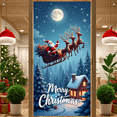 thumbnail image 4 of Festive Design Christmas Banner Santa Sleigh Reindeer Moonlight Snowy Backdrop for Holiday Party Home Decoration Winter Wonderland, 4 of 9