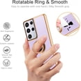 thumbnail image 3 of S21 Ultra Case,Galaxy S21 Ultra Case,Slim Fit Soft 360° Ring Holder Kickstand Magnetic Car Mount Supported Easy Clean Shockproof Protective Cover for Samsung Galaxy S21 Ultra 6.8",Light Purple, 3 of 18