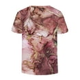 thumbnail image 4 of gakvbuo Summer Plus Size Summer Tops for Women Tops Dressy Casual Trendy V Neck T Shirts Rolled Short Sleeve Tie Dye Gradient Printed Side Split Blouse Tee, 4 of 4
