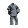 thumbnail image 4 of 2x Ropa de figura masculina 1/12 Moda Kung Fu Traje de entrenamiento Pantalones y chaqueta casual para 6 '' Figuras de acción Vestido de muñecas BJD gris, 4 of 10