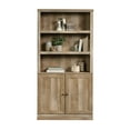 Sauder 5Shelf Bookcase with 2 Doors, Lintel Oak Finish
