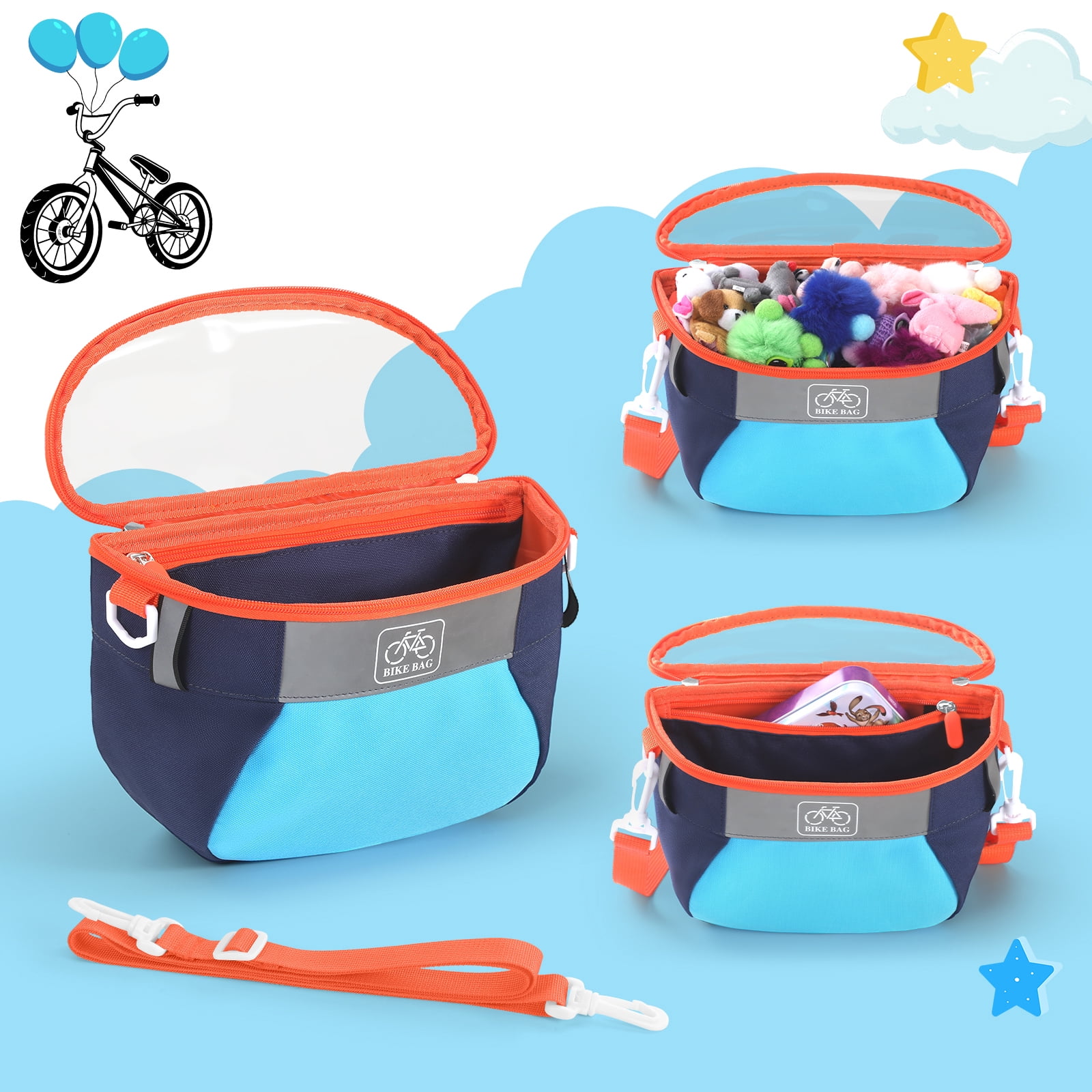 HUISZJ Bike Basket Cute Bike Accessory Front Frame Handlebar Bag (C)